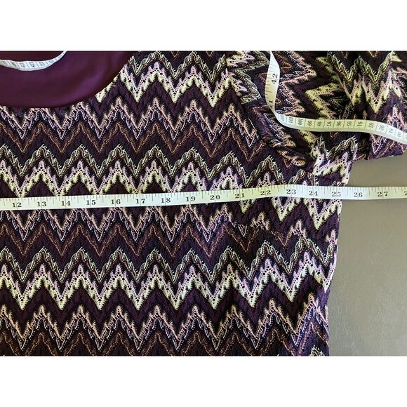 Roz and Ali crochet lace 3/4 sleeve knit pullover - Picture 6 of 8